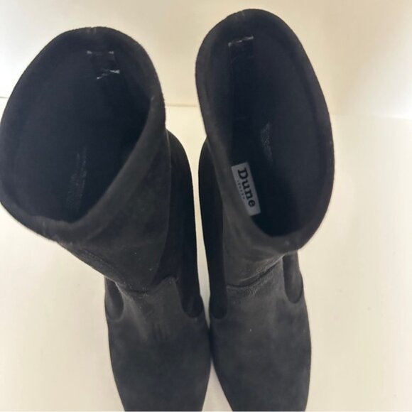 NEW Dune London Opticals Black Suede High Heels Stretch Women's Ankle Bootie S 7 - Picture 4 of 11